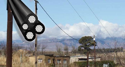 کابل کشی هوایی  فیبر نوری